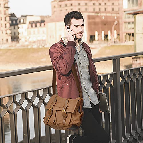 Sac messenger en cuir et toile Fandare