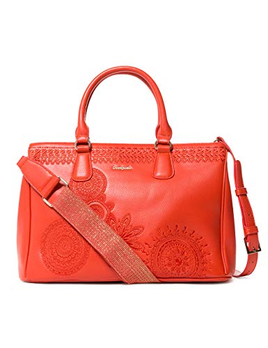 Sac cartable  en cuir rouge vif original pour femme Desigual