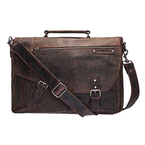 Sacoche cuir vintage originale Greenburry, parfaite comme sac de cours ou sac de ville pour le travail. Sacoche unisexe en cuir vintage fermoirs tuck.