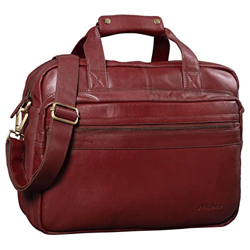 Cartable cuir rouge Vintage pour femme, Stilord