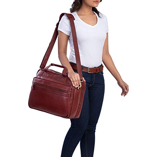Cartable cuir rouge Vintage pour femme, Stilord