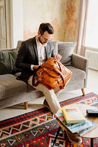 Sacoche pour ordinateur en cuir marron Vintage Berliner Bags