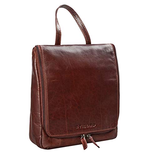 Trousse de toilette en cuir marron pour homme Stilord