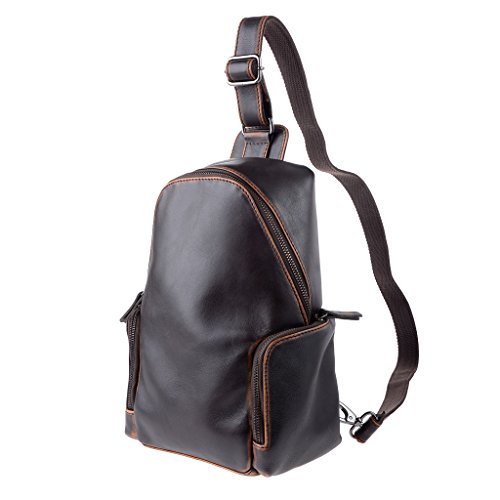 fermeture ykk Sac à dos en cuir bretelle unique de chez Dudu homme Cuir au tannage naturel pour ce sac à dos de chez Dudu