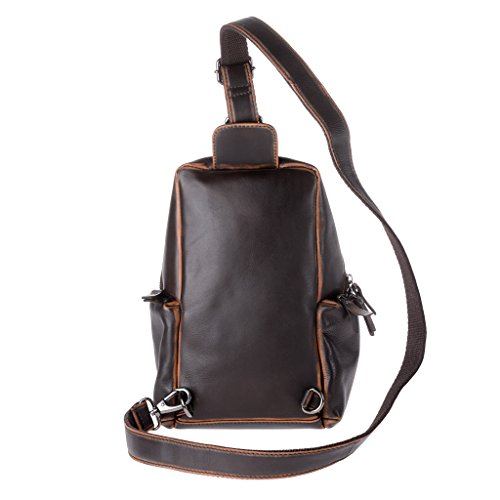 Sac à dos en cuir bretelle unique de chez Dudu homme Vue arrière du sac à dos en cuir bretelle unique de chez Dudu pour homme