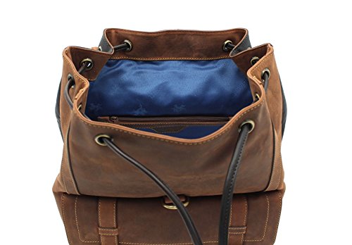 intérieur sac à dos cuir homme bicolore hunter visconti Bien pratique les 2 pochettes intérieures notamment pour glisser votre smartphone. Sac a1 dos cuir homme hunter