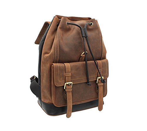 fermeture lien cuir coulissant sac à dos cuir homme bicolore hunter visconti Fermeture de serrage en cuir résolument esprit vintage Sac à dos cuir vintage bicolore hunter