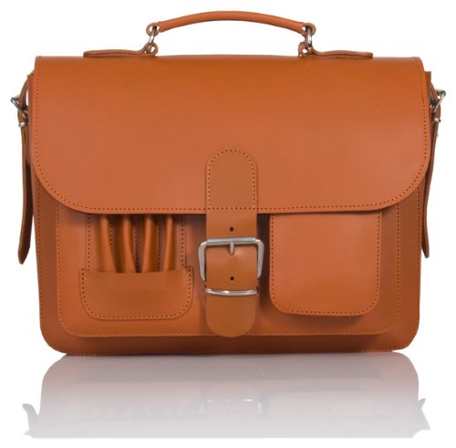 Petit cartable bretelles adulte Uberbag cognac cuir avec tannage végétal Petit cartable à bretelles adulte Uberbag Cognac, cuir avec tannage végétal