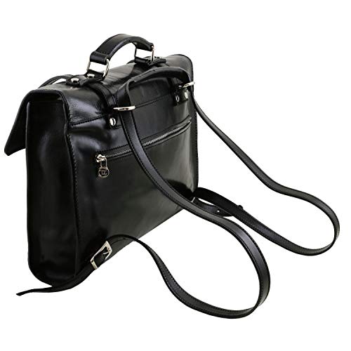 tuscany viareggio cartable bretelles sac à dos femme cuir noir italien sacoche Cartable sac à dos femme cuir noir italien, Tuscany Viareggio, fermoirs boucles et pression