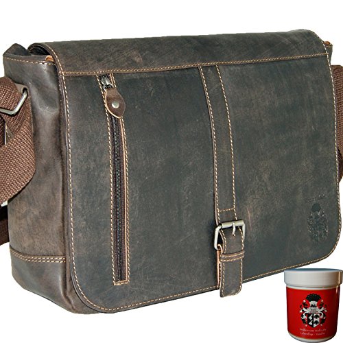 Cartable sacoche bandoulière en cuir Vintage, le Baron de Maltzahn. Style rétro, vintage et trendy !