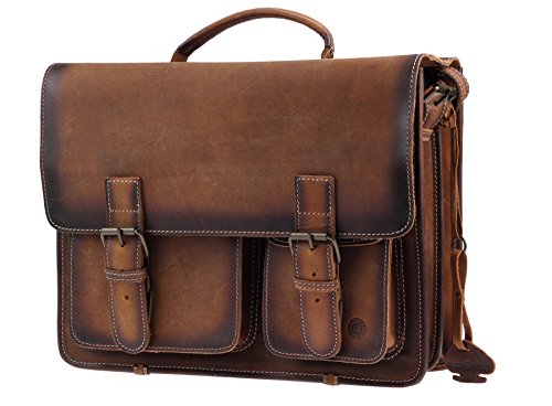 Cartable cuir XXL à 2 soufflets, Greenburry. Cartable cuir noir pour enseignants avec bandoulière amovible à épaulette cuir. Poches sur la devanture du cartable cuir asymétriques. Cartable cuir rétro style écolier favori des professeurs chargés. Cartable à 2 soufflets noir .