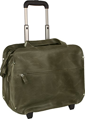 Valise pilote en cuir gris vintage Harold's avec compartiment laptop 15 pouces. Look Trendy et élégant.