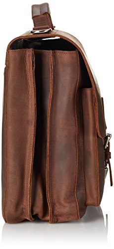 Beau profil pour ce cartable XXL en cuir Vintage Leonhard Heyden avec compartiment laptop. Très grand cartable en cuir à 3 soufflets pour professeurs. Fermoirs tuck, cartable cuir avec bandoulière amovible pour homme.
