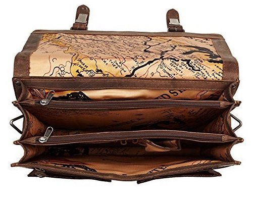 Organisation intéressante (avec 3 soufflets et emplacement pour smartphone) pour ce cartable XXL Landleder en cuir de vachette à l'aspect Vintage et au look old school. Dimensions 38 cm x hauteur 36 cm x profondeur 14 cm. Ce grand cartable convient aux enseignants comme aux enseignantes. Poches jumelles sur la devanture avec porte-stylos.