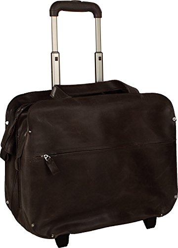 Valise pilote en cuir brun Harold's avec compartiment laptop 15 pouces.