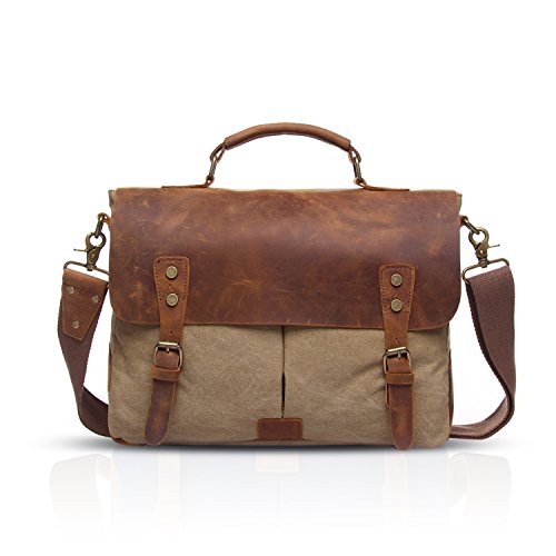 http://www.amazon.fr/dp/B00C3BDE70/ref=nosim?tag=cartablecuir-21 Sac cartable Gootium cuir et toile beige unisexe pouvant contenir un laptop, sac solide et durable unisexe