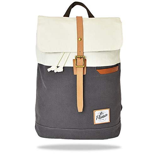 Jolies couleurs pour ce sac à dos Hedgren cuir et toile, idéal comme grand sac à main porté dos pour femme