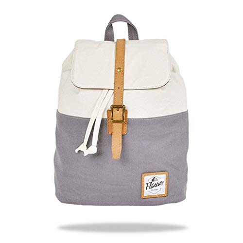 Spacieux sac à dos pour femme à porter au quotidien Hedgren Blanc et marron cuir et toile