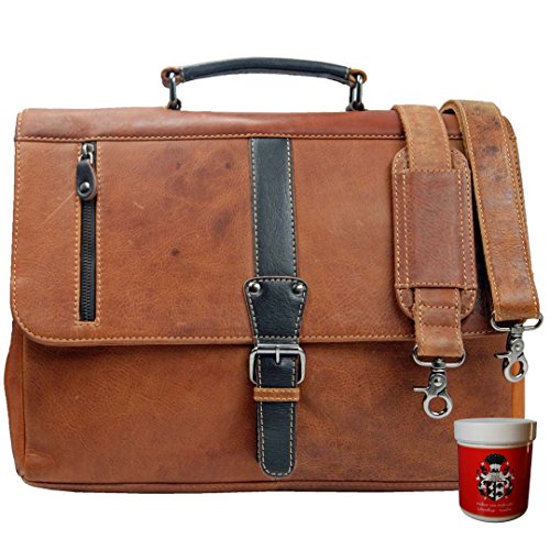 Cartable cuir bicolore